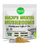 Mental Mushroom Powder Extract - Lions Mane, Chaga, Reishi, Cordyceps - Immune System Booster & Brain Supplement - Buy Online on GoSupps.com