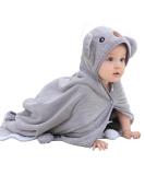 Hilmocho Baby Bath Towel with Hood | Ultra Soft Coral Velvet | 110x68CM Grey - Buy Online on GoSupps.com
