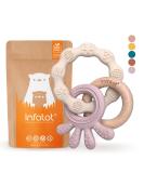 Infatot MultiTexture Teething Toys for Baby | Silicone Teethers 0-6 Months | Baby Essentials | Baby Shower Gifts | Cream & Coral - Buy Online on GoSupps.com