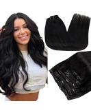 Runature Real Hair Clip-In Extensions 40cm - Smooth & Straight Remy Hair 120g Natural Black/Brown - 7PCS - Buy Online on GoSupps.com