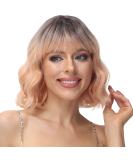 Parxitn Short Bob Wig with Pony - Natural Ombre Orange Synthetic Hair | Colorful Wavy Curly Wigs for Daily Party Halloween & Cosplay | T5 Ombre Orange - Buy Online on GoSupps.com
