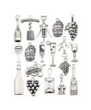 50pcs Antique Silver Wine Charms for Jewelry Making - Crafting Accessory for DIY Necklace Bracelet SM307 - Buy Online on GoSupps.com
