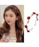 Valentine Hair Clips - Exquisite Red Rose Gold Metal Design - Elegant Hair Accessories for Women and Girls - Buy Online on GoSupps.com