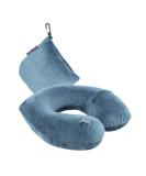 Inflatable Travel Neck Pillow - Washable Pillowcase, U-Shaped for Airplane, Train, Car - Deep Grey - Buy Online on GoSupps.com