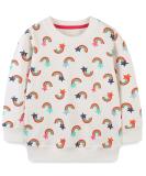 Girls Cotton Sweatshirt | Long Sleeve Casual Jumper | Toddler T-Shirt for Ages 1-12 | White | Size 4-5 Years - Buy Online on GoSupps.com