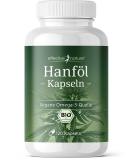 Hemp oil capsules - organic hemp seed oil cold pressed in vegan capsules - 2880mg per day - high -dose - vegetable source for omega 3-6-9 - Alternative to drops - Buy Online on GoSupps.com