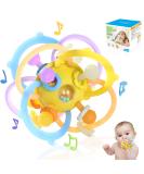Shop Orzbow Baby Toys for 0-18 Months | Montessori Dental Aid & BPA-Free Sensory Balls in Lemon Yellow - Buy Online on GoSupps.com