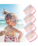 Kids Sunscreen Applicator Set - 4 Pack Soft Bristle Brushes with Covers & Cleaning Pads - Pink Sunblock Tools for Easy Application - Buy Online on GoSupps.com