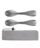 OUTXE Titanium 2 in 1 Fork and Spoon Combo 2-Pack Ultra Lightweight Camping Utensil, Eco-Friendly Spork for Backpacking, Hiking, Outdoors #1 Titanium - Buy Online on GoSupps.com