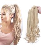 Ponytail Extension Braid with Bracket | Heat Resistant Hair Extension | 18 Golden Mix Bleach Blonde (45cm) - Natural Look & Smooth/Wavy Styles - Buy Online on GoSupps.com