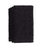 Cotton Fingertip Towels Set Black - 4 Pack - 11 x 18 Inches - Extra-Absorbent and Soft Terry Towel for Bathroom - Guest and Housewarming Gift - Buy Online on GoSupps.com