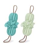 Songaa Bath Shower Loofah Sponge - 2 Pack Exfoliating Back Scrubber with Rope Handles for Women and Men - Long Stretch Body Scrub Loofah (Blue & Green) - Buy Online on GoSupps.com