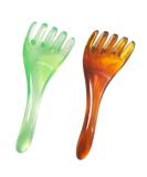 Anti-Aging Head Massage Yoga Tool Set - Gua Sha Facial Massage for Wrinkle Removal | Bionic Hand Tool | Green & Brown | International Shipping Available - Buy Online on GoSupps.com