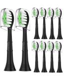 Replacement Toothbrush Heads for Philips Sonicare DiamondClean - Compatible Electric Brush Heads (10 Pack) - Black & Green - Buy Online on GoSupps.com