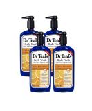 Dr Teal's Glow & Radiance Body Wash 24oz Pack of 4 - Vitamin C & Citrus Essential Oils - Buy Online on GoSupps.com