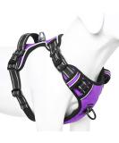 Adjustable No-Pull Dog Harness for Medium Dogs - Reflective Breathable Padded Handle Purple | Heele - Buy Online on GoSupps.com