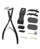 Gomake Tape in Hair Extension Tools Kit - Stainless Steel Sealing Clamp Plier, Tape Remover Scraper, Hair Clips & Styling Tools | For Human Hair Extensions - Black - Buy Online on GoSupps.com