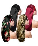 4 PCS Satin Sleep Caps for Long Hair - Extra Large Solid & Floral Bonnets for Women - Buy Online on GoSupps.com