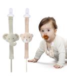 COTTONBEBE Pacifier Clip 2 Pack - Elephant & Bear Design | Baby Pacifier Holder for Boys and Girls | Fits Various Pacifiers & Teething Toys | Ideal Baby Gift - Buy Online on GoSupps.com