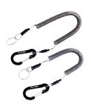 2 Pack Finn Outdoors Spiral cable spiral keychain fuse band lanyard fuse rope with carabiner: household boat fishing outdoor black - Buy Online on GoSupps.com