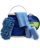 Microfiber Boat Cleaner and Car Wash Kit - Non-Scratch Sponge Bucket, Wash Cloths for Interior and Exterior - Ideal for Fiberglass Boat Hulls and Car Seats - Complete Cleaning Supplies - Buy Online on GoSupps.com