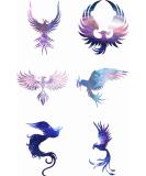 Dopetattoo 6 Sheets Temporary Tattoo Phoenix Purple Bird Starrysky Fake Tattoos Hand tattoos for Women Girls - Buy Online on GoSupps.com