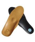 Men's Thin Leather Insoles for Flat Feet & Plantar Fasciitis - Arch Support Replacement Soles in Yellow - Size 10.5-11 M US - Buy Online on GoSupps.com