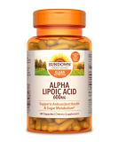Sundown Super Alpha Lipoic Acid 600 mg, 60 Capsules (Packaging May Vary) Non-GMOˆ, Free of Gluten, Dairy, Artificial Flavors - Buy Online on GoSupps.com