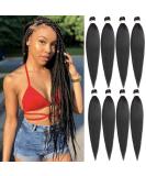 Leeven 8 Packs Pre Stretched Braiding Hair Extension Yaki Texture Hot Water Setting EZ Braids Kanekalon Hair for Coi Leray Braids Black Braiding Crochet Hair Extensions /30 Inch 1B# 30 Inch (Pack of 8) 1B - Buy Online on GoSupps.com