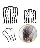Vintage Hair Fork Clip Set - 3 Piece U-Shape Teeth Alloy Paint Hair Combs | Women's Styling Tool in Black - Buy Online on GoSupps.com