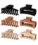 Vsiopy 6pcs 3.5 Inch Claw Clips for Thick & Thin Hair | Girls' & Women's Neutral Hair Accessories | Matte Square Hair Claws - Buy Online on GoSupps.com