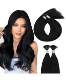 Moresoo I Tip Extensions - Real Hair 60 cm Pre-Bonded Keratin Extensions | #1 Pech Blip | 40g Pack | 24 Inch I-Tip Hair Extensions - Buy Online on GoSupps.com
