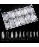 Sularpek Nail Tips - 500 Clear Fake Nails for Acrylic Art | 10 Sizes Transparent Toenails for Women DIY Nail Design - Buy Online on GoSupps.com