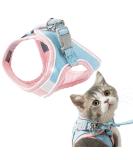 Geeric Cat Dishes & Escape Proof Harness Set - Adjustable Dishes for Small Cats | Reflective Leash in Pink & Blue - Buy Online on GoSupps.com