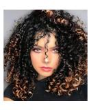 Brown Mixed Black Curly Wig for Black Women | Kinky Afro Wig with Bangs #T1B/30 - Buy Online on GoSupps.com
