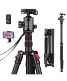 Victiv 81-inch Professional Camera Tripod with Monopod, Aluminum DSLR Tripod for Travel - 360 Degree Ball Head, Phone Mount - Compatible with Canon, Nikon, Sony - Black - Buy Online on GoSupps.com