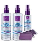 Lens Cleaner Spray Kit - Alcohol & Ammonia Free | (2) 8oz + (1) 2oz Eye Glasses Cleaner Spray + (3) Microfiber Cloths | Safe for Eyeglasses, Lenses & Screens | Streak-Free, Unscented (18 Fl Oz) - Buy Online on GoSupps.com