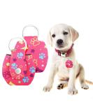 2-Piece Dog Brand Bag with Push Button | Military Dog ID Silencer Ring & Address Tag for Dogs & Cats | Rose Red Bone Paw Design - Buy Online on GoSupps.com