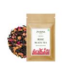 Zyanna Rose Black Tea - Premium Loose Leaf Tea with Rose Petals - 100g (3.53oz) - 50 Cups - Natural Ingredients - Brew Hot or Iced Tea - Buy Online on GoSupps.com