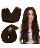 Ugeat Microring Extensions - Real Hair Chocolate Brown 55cm | 50g Micro Loop Hair Extensions #4 - Buy Online on GoSupps.com