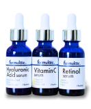 Formulaic Vitamin C Retinol & Hyaluronic Acid Serums Box Set | Hydrate Revitalize & Even Skin Tone | Perfect Skincare Gift | 3 Fl Oz - Buy Online on GoSupps.com