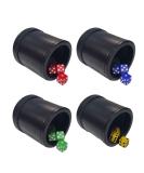 Marion's Bundle: 4 Deluxe Leather Dice Cups with Color Dice - Dark Mahogany - Buy Online on GoSupps.com