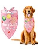 Kaket Dog Birthday Bandana - Cute Plaid Doggy Bandana for Birthday Parties (Pink) - Buy Online on GoSupps.com