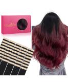 Buy If-of-Hearted Tape Extensions - 40pcs 100g 16 Jet Black to Burgundy Real Hair - Invisible Hair Extensions for Seamless Look - Buy Online on GoSupps.com