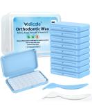 Braces Wax, 10 Pack 50 Precut Wax Strips 350+ Dots, Blue Cases. Includes Storage Box & 2 Applicator Tools, Food-Grade Premium Dental Wax for Braces & Aligners- Stick Better (Mint+Aloe Vera +Vitamin E) - Buy Online on GoSupps.com
