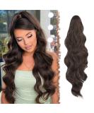 FESHFEN Curly Wavy Chestnut Brown Ponytail Extension - 60 cm - Buy Online on GoSupps.com