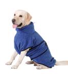Happy Hachi Microfiber Dog Bathrobe Towel - Super Absorbent Fast Drying Washable Beach Towel for Small Medium & Large Dogs & Cats - XL Blue - Buy Online on GoSupps.com