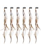 6Pcs Feather Hair Clips - Bohemian Hippie Hair Extension Accessories for Halloween Costume - Buy Online on GoSupps.com