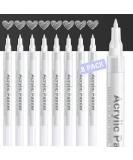 White Paint Pen Acrylic Marker: 8 Pack 0.7mm White Paint Marker for Metal Art Wood Black Paper Plastic Ceramic Metallic Rock Painting Drawing Extra Fine Point Ideal for Artist & Students - Buy Online on GoSupps.com