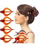 RC Roche Curvy Chic Hair Clips - 6 Pack Premium Large Teeth Round Oval Design for Women - Elegant & Slide-Resistant Brown Hair Accessories - Buy Online on GoSupps.com